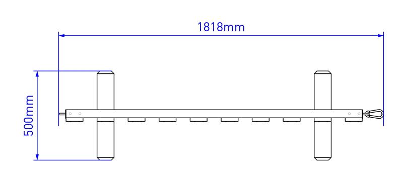 Technical render of a Interactive Fence Panel on Wheels Package